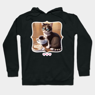 cat coffee lover Hoodie